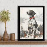 German Shorthaired Pointer Dog Portrait Painting, Framed Canvas Prints Wall Art Decor, Floating Frame