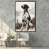 German Shorthaired Pointer Dog Portrait Painting, Framed Canvas Prints Wall Art Decor, Floating Frame