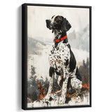 German Shorthaired Pointer Dog Portrait Painting, Framed Canvas Prints Wall Art Decor, Floating Frame