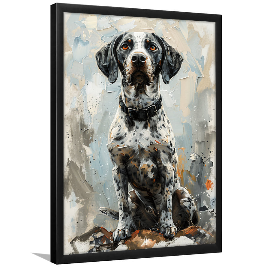 German Shorthaired Pointer Panting, Dog Portrait, Framed Art Prints Wall Art Decor, Framed Picture Print