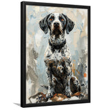 German Shorthaired Pointer Panting, Dog Portrait, Framed Art Prints Wall Art Decor, Framed Picture Print
