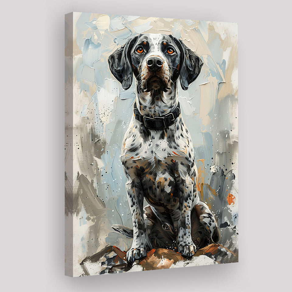 German Shorthaired Pointer Panting, Dog Portrait, Canvas Prints Wall Art Decor, Painting Canvas
