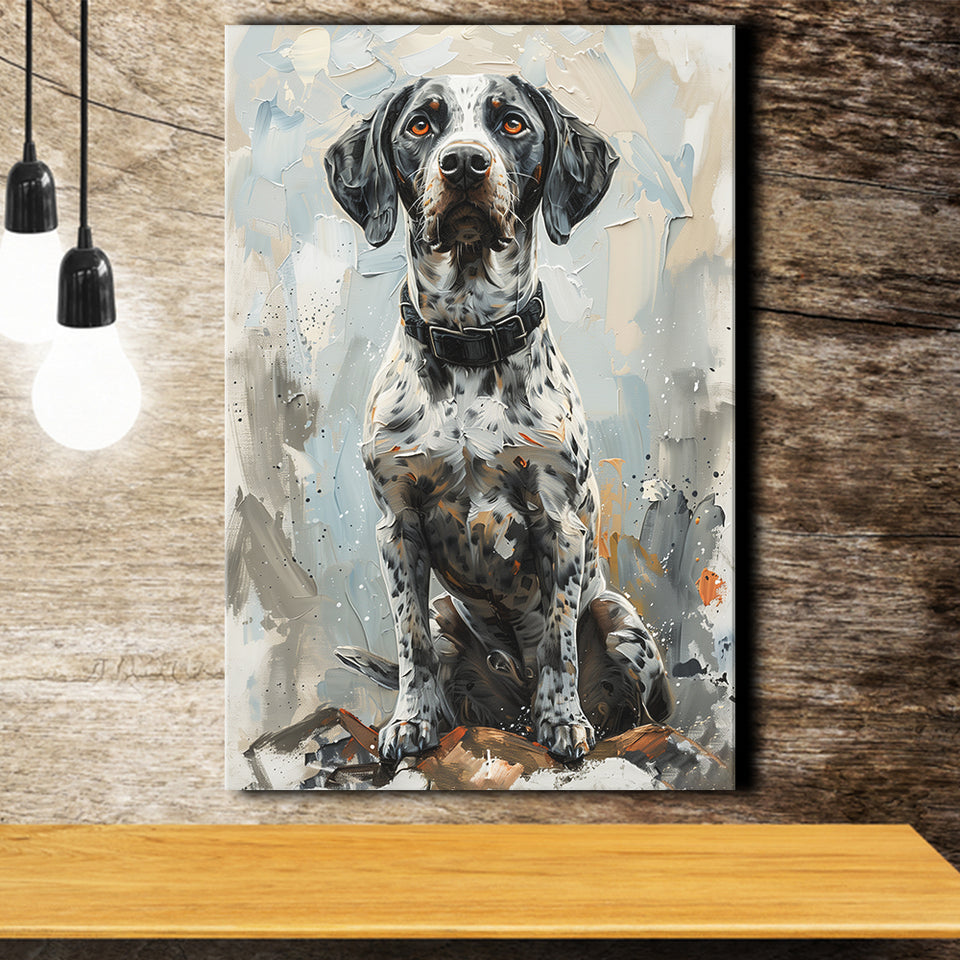 German Shorthaired Pointer Panting, Dog Portrait, Canvas Prints Wall Art Decor, Painting Canvas