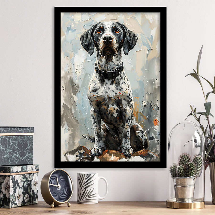 German Shorthaired Pointer Panting, Dog Portrait, Framed Art Prints Wall Art Decor, Framed Picture Print
