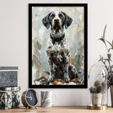 German Shorthaired Pointer Panting, Dog Portrait, Framed Art Prints Wall Art Decor, Framed Picture Print