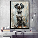 German Shorthaired Pointer Panting, Dog Portrait, Framed Art Prints Wall Art Decor, Framed Picture Print