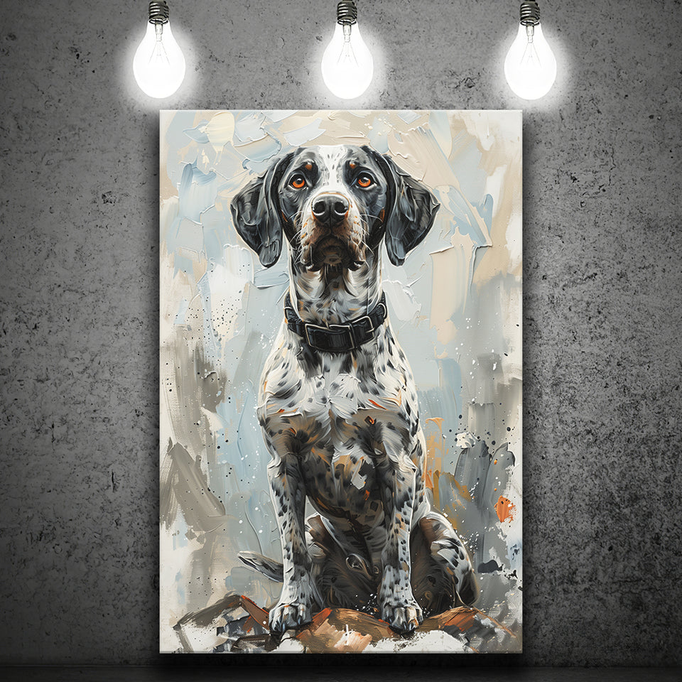 German Shorthaired Pointer Panting, Dog Portrait, Canvas Prints Wall Art Decor, Painting Canvas