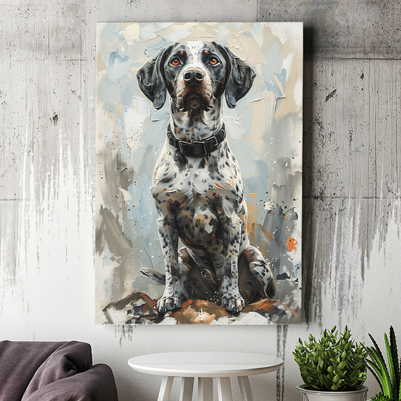 German Shorthaired Pointer Panting, Dog Portrait, Canvas Prints Wall Art Decor, Painting Canvas