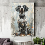 German Shorthaired Pointer Panting, Dog Portrait, Canvas Prints Wall Art Decor, Painting Canvas