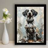 German Shorthaired Pointer Panting, Dog Portrait, Framed Art Prints Wall Art Decor, Framed Picture Print