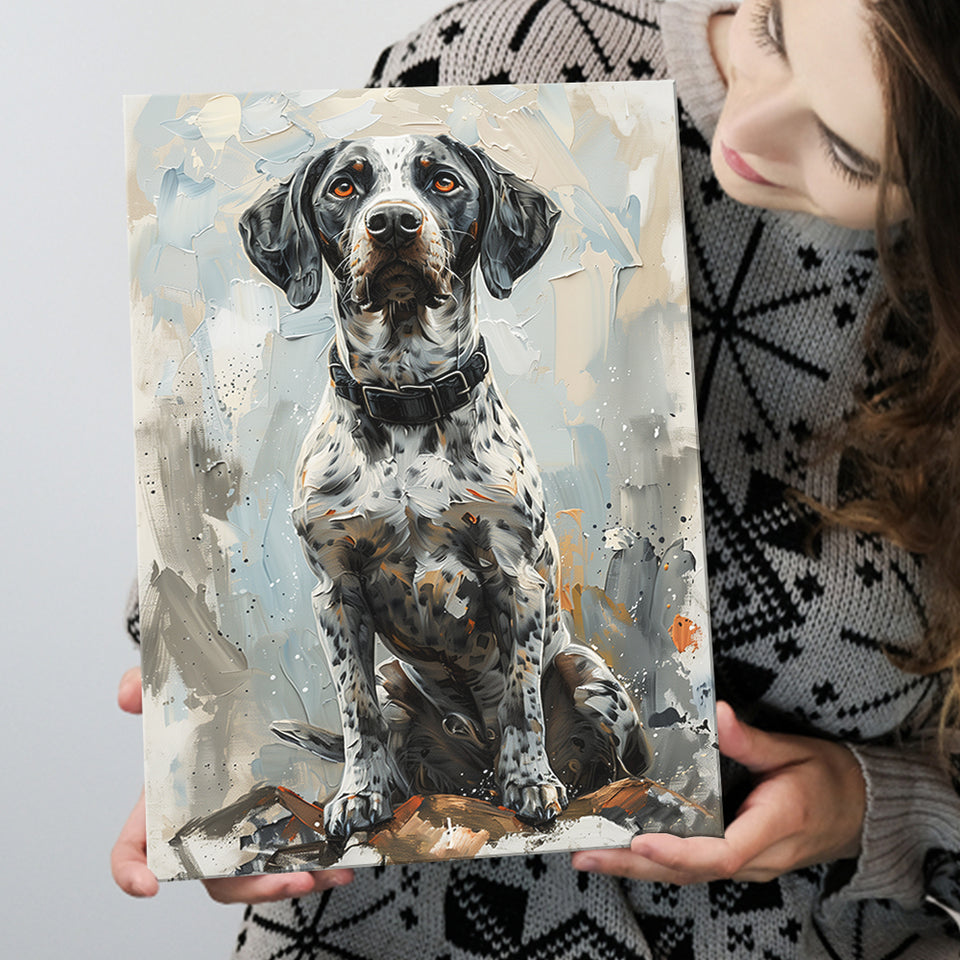 German Shorthaired Pointer Panting, Dog Portrait, Canvas Prints Wall Art Decor, Painting Canvas