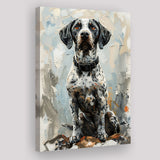 German Shorthaired Pointer Panting, Dog Portrait, Canvas Prints Wall Art Decor, Painting Canvas