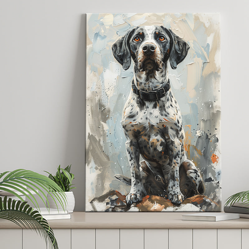 German Shorthaired Pointer Panting, Dog Portrait, Canvas Prints Wall Art Decor, Painting Canvas