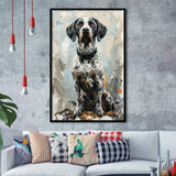 German Shorthaired Pointer Panting, Dog Portrait, Framed Art Prints Wall Art Decor, Framed Picture Print