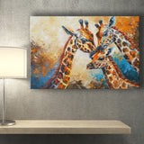 Giraffe Family, Baby Between Mom And Dad, Canvas Painting, Canvas Prints Wall Art Decor