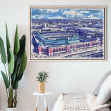 Globe Life Field Stadium WaterColor Framed Canvas Prints, Arlington Texas Baseball Watercolor, Stadium Art Gifts