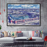 Globe Life Field Stadium WaterColor Framed Canvas Prints, Arlington Texas Baseball Watercolor, Stadium Art Gifts