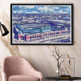 Globe Life Field Stadium WaterColor Framed Canvas Prints, Arlington Texas Baseball Watercolor, Stadium Art Gifts