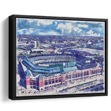 Globe Life Field Stadium WaterColor Framed Canvas Prints, Arlington Texas Baseball Watercolor, Stadium Art Gifts