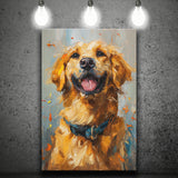 Golden Retriever Acrylic Painting Portrait Art, Canvas Prints Wall Art Decor, Painting Canvas
