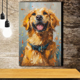 Golden Retriever Acrylic Painting Portrait Art, Canvas Prints Wall Art Decor, Painting Canvas