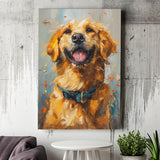 Golden Retriever Acrylic Painting Portrait Art, Canvas Prints Wall Art Decor, Painting Canvas