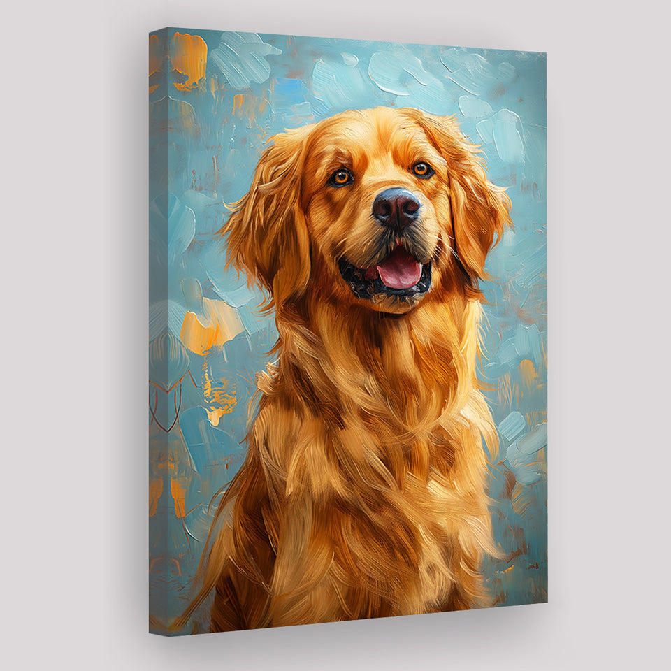 Golden Retriever Dog Portrait Painting Art, Canvas Prints Wall Art Decor, Painting Canvas