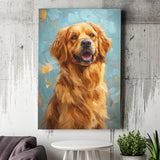 Golden Retriever Dog Portrait Painting Art, Canvas Prints Wall Art Decor, Painting Canvas