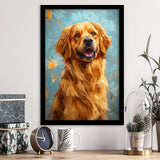 Golden Retriever Dog Portrait Painting Art, Framed Art Prints Wall Art Decor, Framed Picture Print