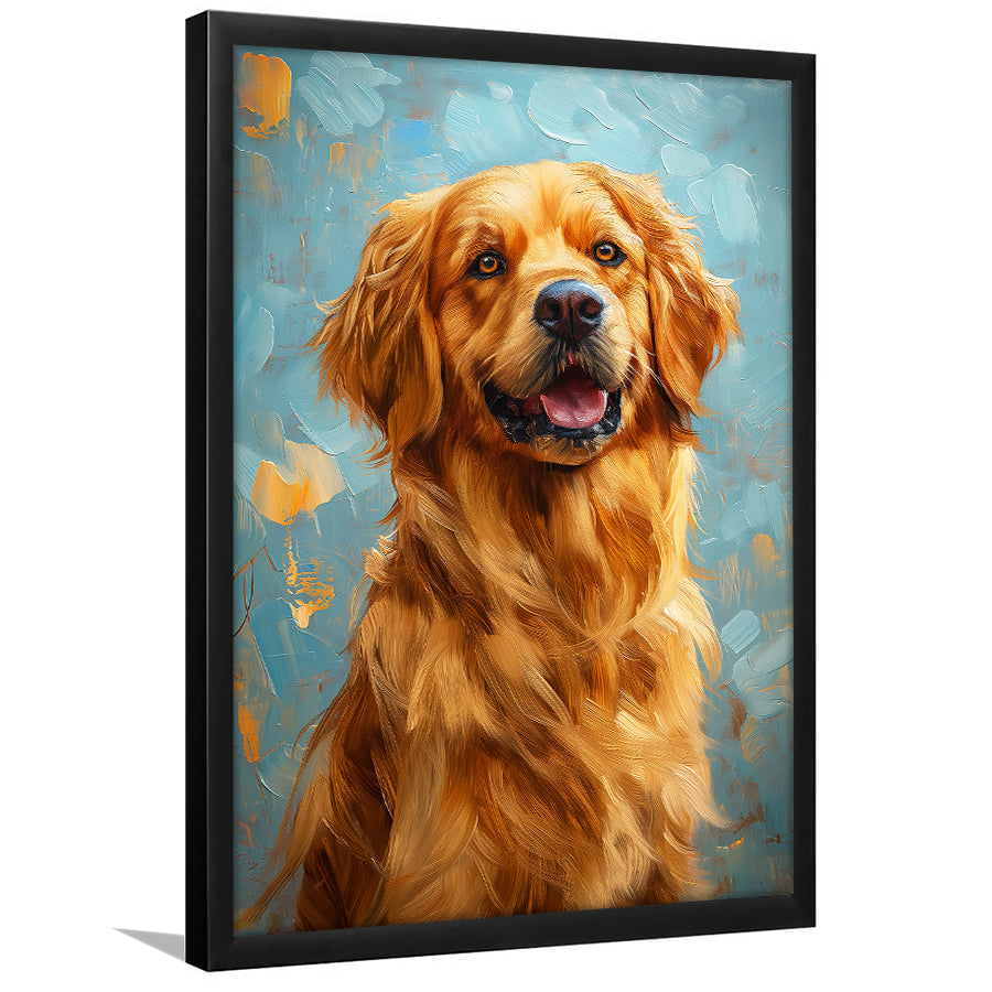 Golden Retriever Dog Portrait Painting Art, Framed Art Prints Wall Art Decor, Framed Picture Print