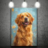 Golden Retriever Dog Portrait Painting Art, Canvas Prints Wall Art Decor, Painting Canvas