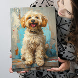 Goldendoodle Dog Portrait Art Painting, Pet Lover Art, Canvas Prints Wall Art Decor, Painting Canvas