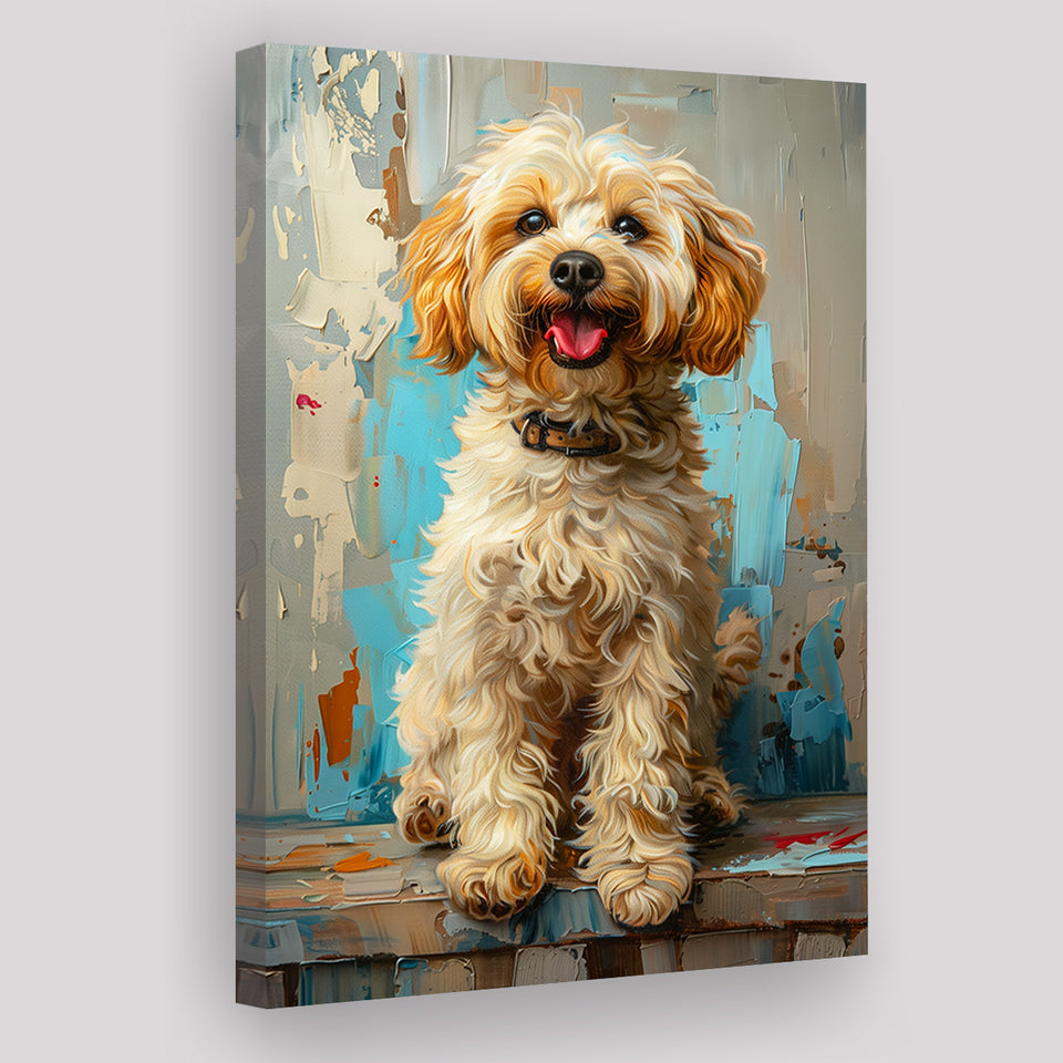 Goldendoodle Dog Portrait Art Painting, Pet Lover Art, Canvas Prints Wall Art Decor, Painting Canvas