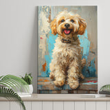 Goldendoodle Dog Portrait Art Painting, Pet Lover Art, Canvas Prints Wall Art Decor, Painting Canvas