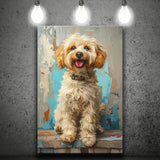Goldendoodle Dog Portrait Art Painting, Pet Lover Art, Canvas Prints Wall Art Decor, Painting Canvas