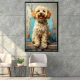 Goldendoodle Dog Portrait Art Painting, Pet Lover Art, Framed Canvas Prints Wall Art Decor, Floating Frame