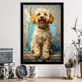 Goldendoodle Dog Portrait Art Painting, Pet Lover Art, Framed Art Prints Wall Art Decor, Framed Picture Print