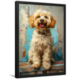 Goldendoodle Dog Portrait Art Painting, Pet Lover Art, Framed Art Prints Wall Art Decor, Framed Picture Print