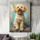 Goldendoodle Dog Portrait Art Painting, Pet Lover Art, Canvas Prints Wall Art Decor, Painting Canvas