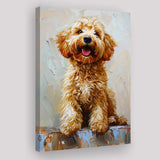 Goldendoodle Dog Portrait Painting, Pet Lover Art, Canvas Prints Wall Art Decor, Painting Canvas