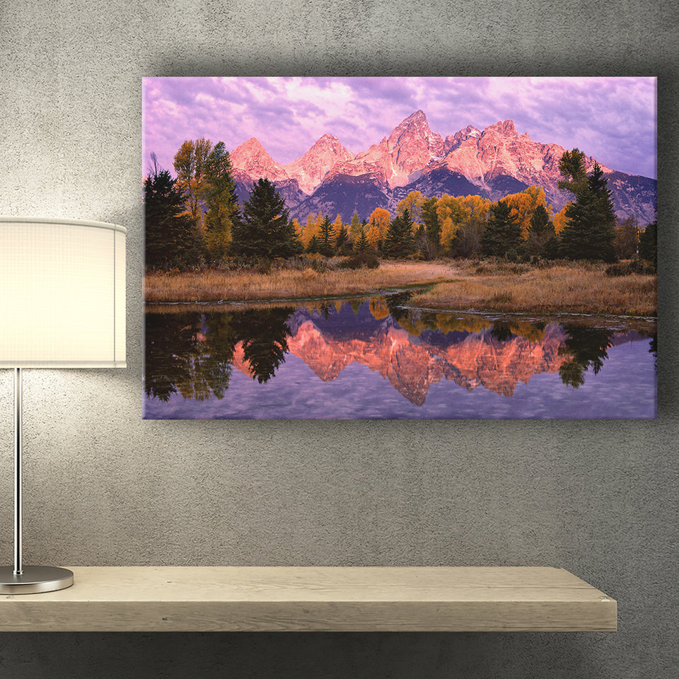 Grand Teton Morning Reflection, Canvas Print Wall Art Decor, Landscape Art Print