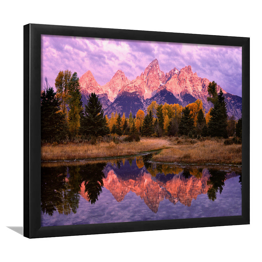 Grand Teton Morning Reflection, Framed Art Print Wall Decor, Framed Picture