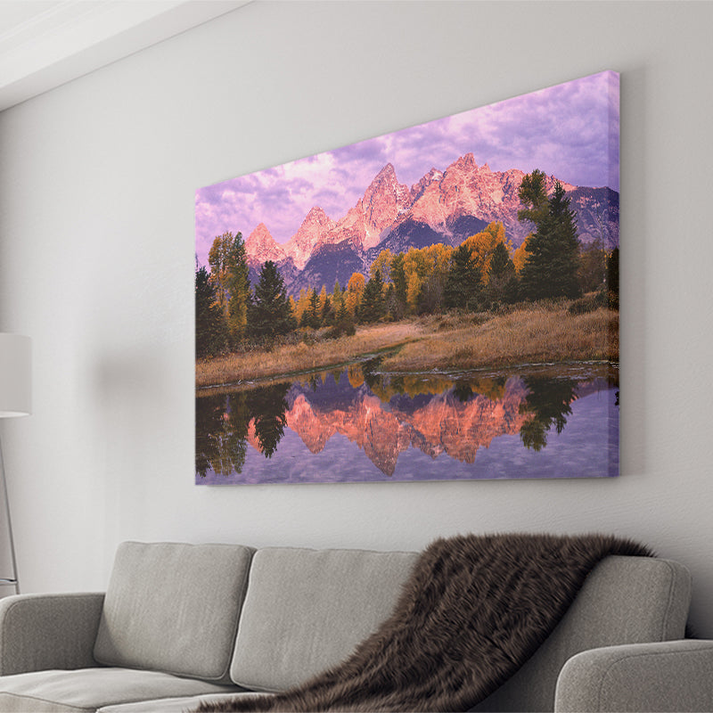 Grand Teton Morning Reflection, Canvas Print Wall Art Decor, Landscape Art Print
