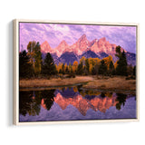 Grand Teton Morning Reflection, Framed Canvas Print Wall Art Decor,Floating Frame