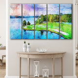 Great Waters At Reynolds Lake Oconee Golf Courses, Golf Art Print, Extra Large 5 Panel, Canvas Prints Wall Art