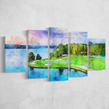Great Waters At Reynolds Lake Oconee Golf Courses, Golf Art Print, Mixed 5 Panel, Canvas Prints Wall Art