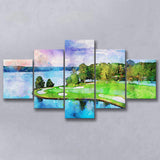 Great Waters At Reynolds Lake Oconee Golf Courses, Golf Art Print, Mixed 5 Panel, Canvas Prints Wall Art