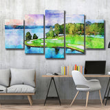 Great Waters At Reynolds Lake Oconee Golf Courses, Golf Art Print, Mixed 5 Panel, Canvas Prints Wall Art
