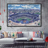 Guaranteed Rate Field WaterColor Framed Canvas Prints, Chicago Illinois Baseball Watercolor, Stadium Art Gifts, Floating Frame