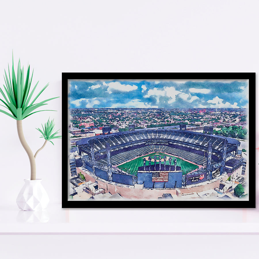 Guaranteed Rate Field WaterColor Framed Art Prints, Chicago Illinois Baseball Watercolor, Stadium Art Gifts